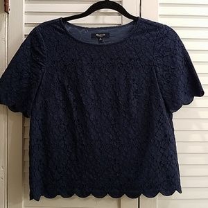 Madewell scalloped lace blouse